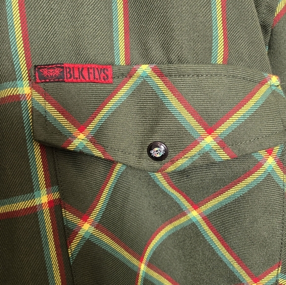 Dixxon Flannel Shirt Flysouljah Green Plaid Men Plus Size 3X New no tag - Picture 3 of 15